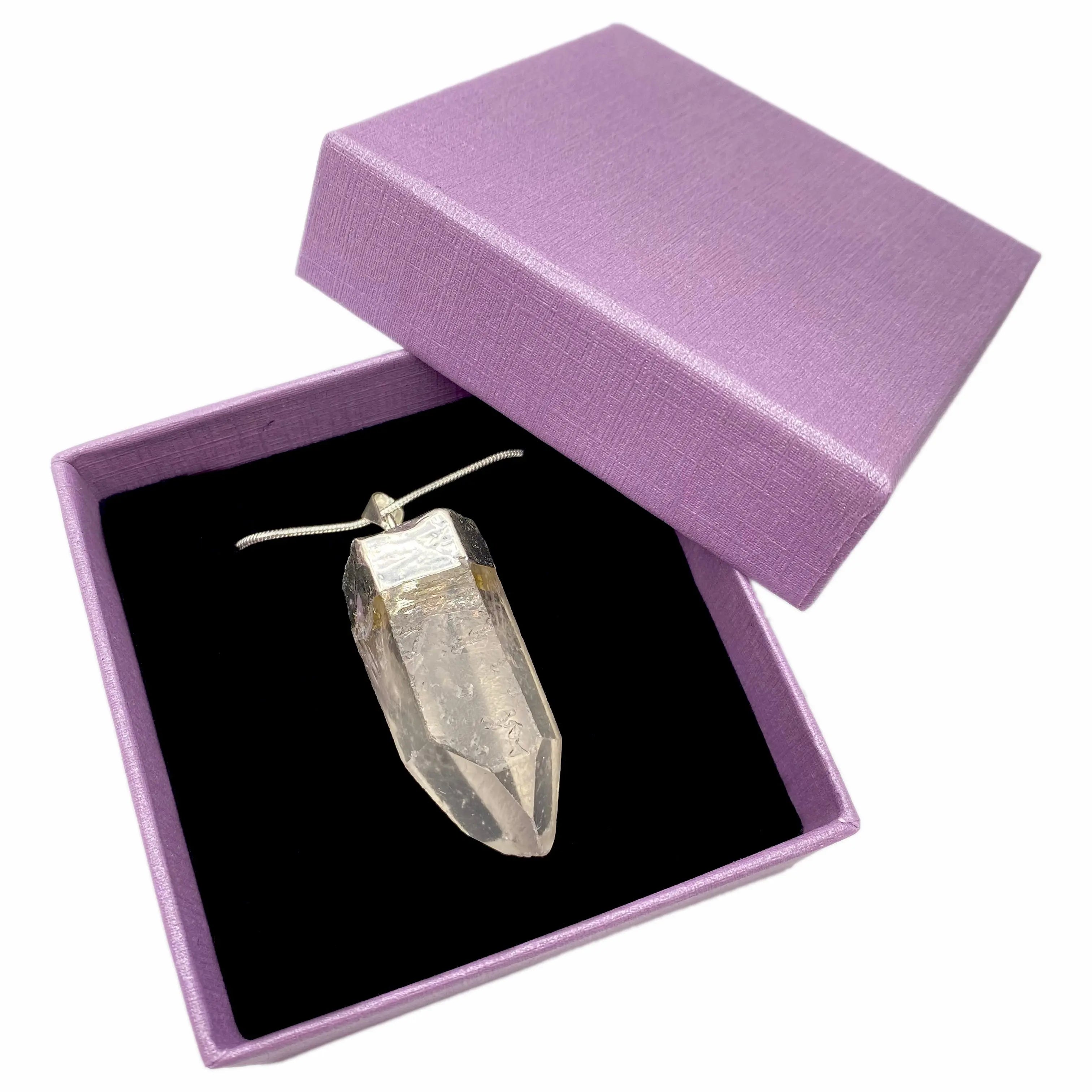 Clear Quartz Crystal Necklace with Sterling Silver Chain Arabella Crystals