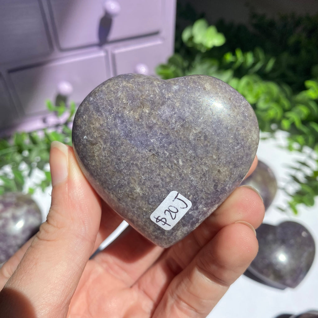 Lepidolite x Smoky Quartz (Unicorn Stone) Heart