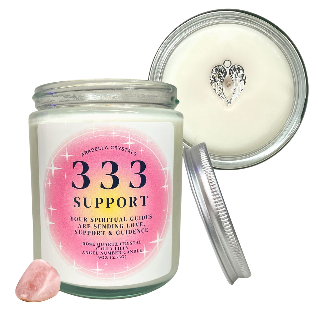 333 Support Angel Number Candle