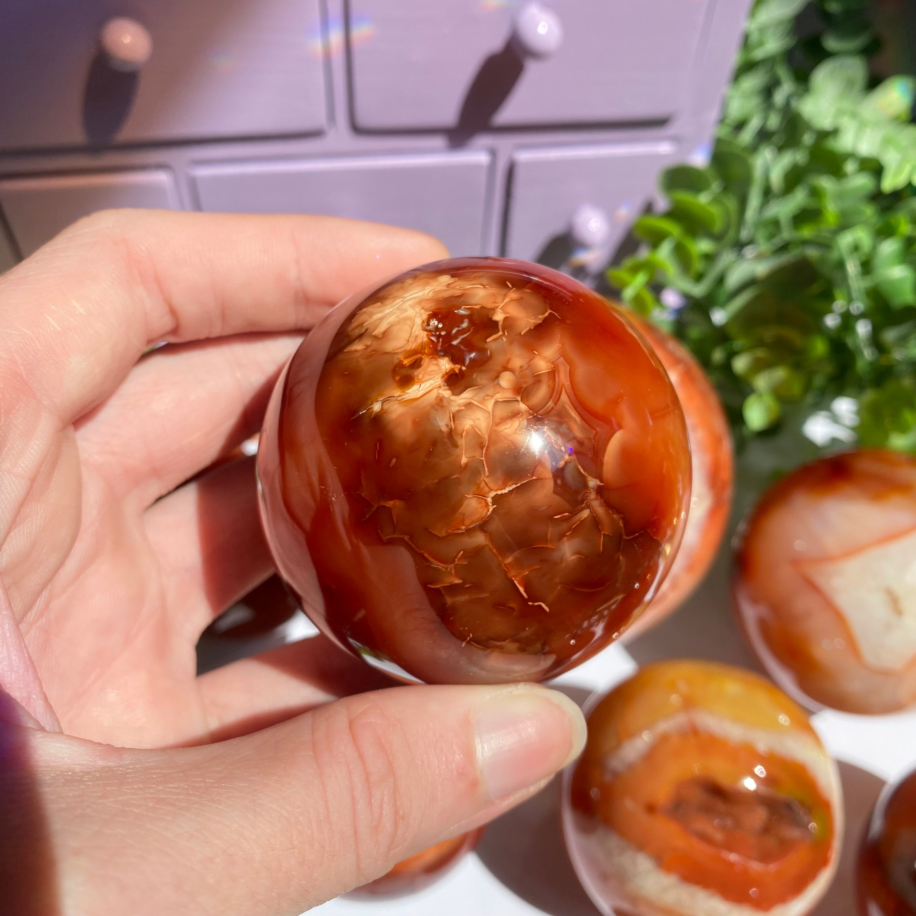 Carnelian Agate Sphere