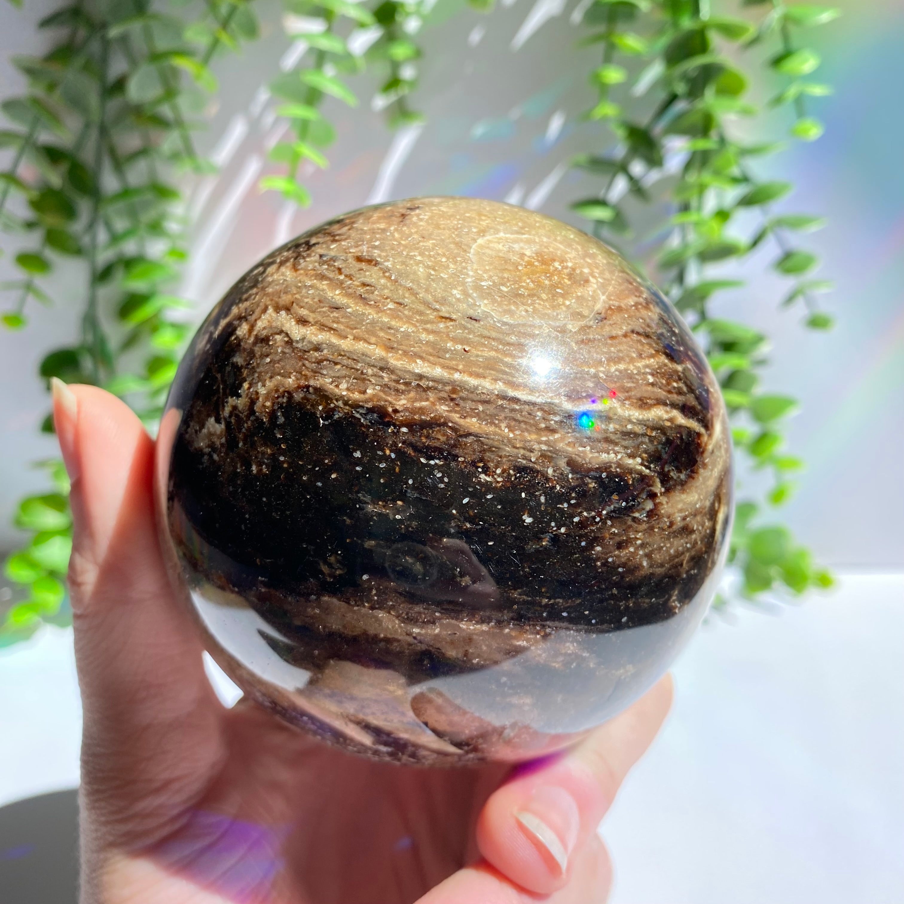 Chocolate Calcite Sphere