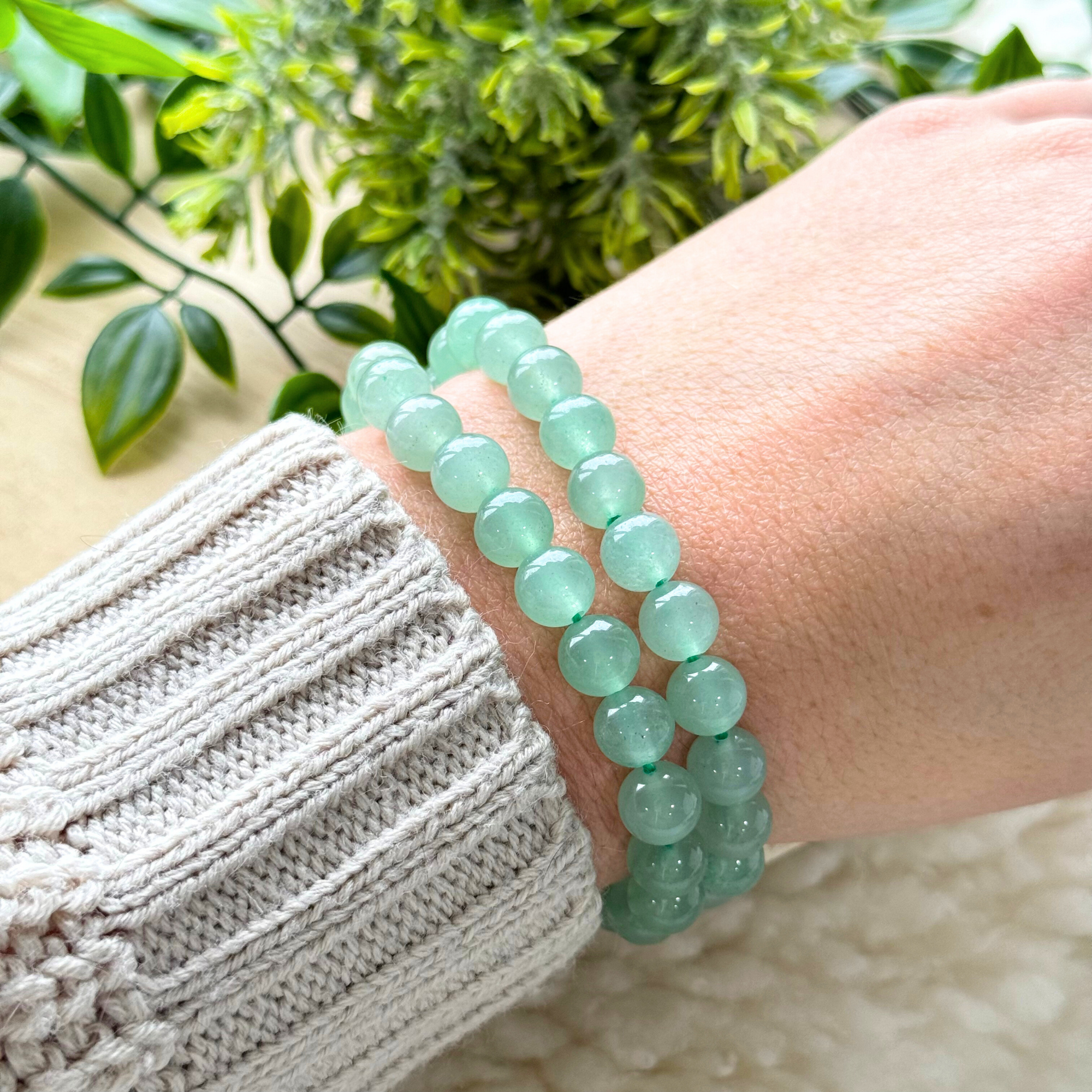 Green Aventurine Beaded Gemstone Bracelet