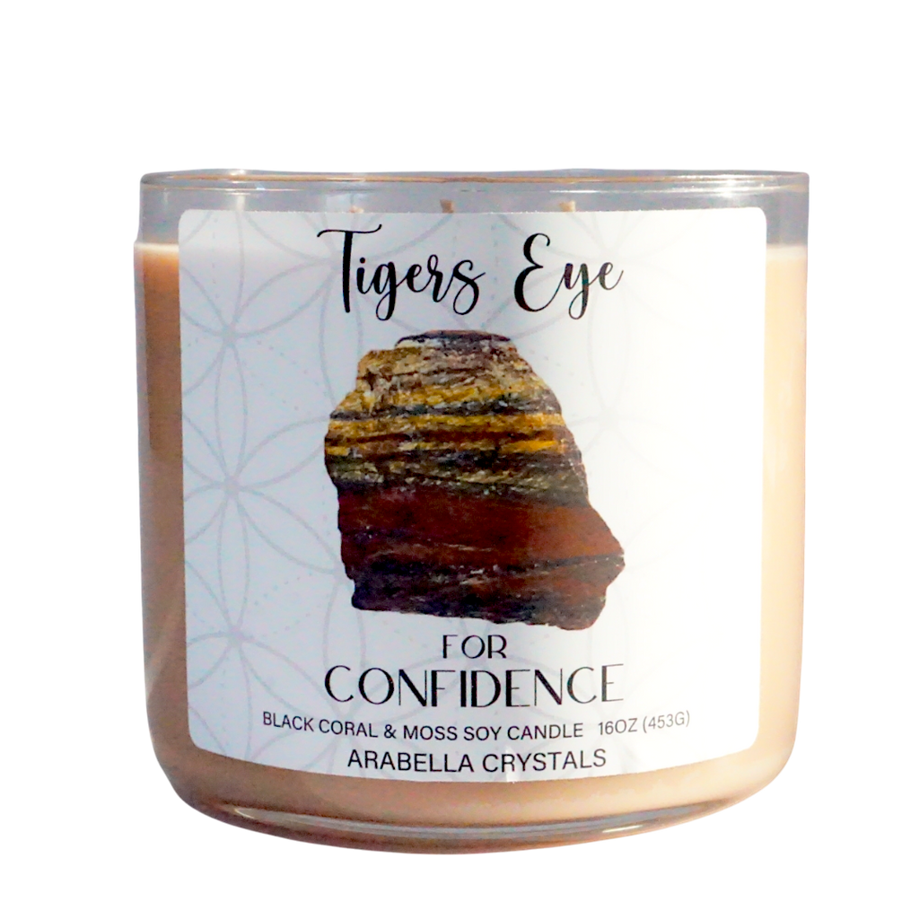 Tigers Eye Crystal 3-Wick Candle