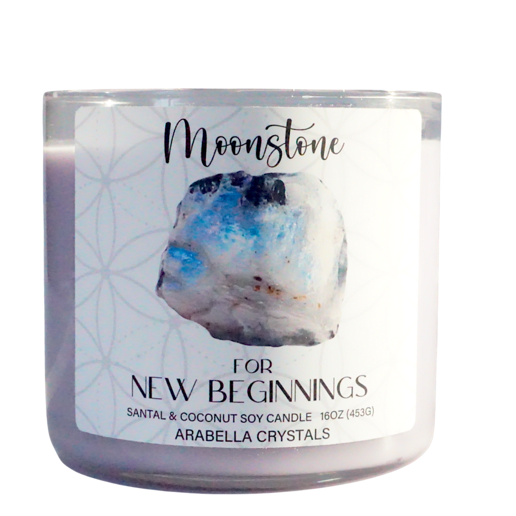 Moonstone Crystal 3-wick Candle