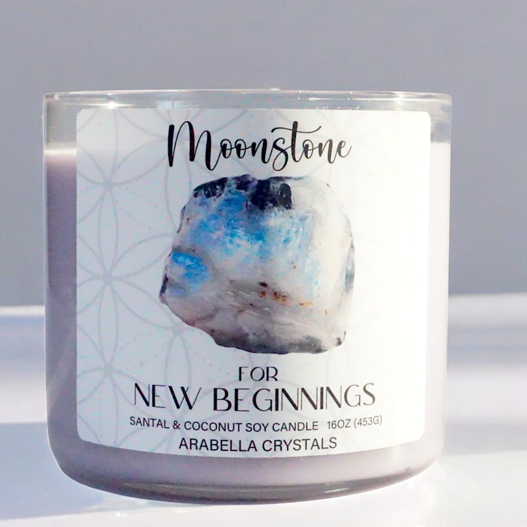 Moonstone Crystal 3-wick Candle