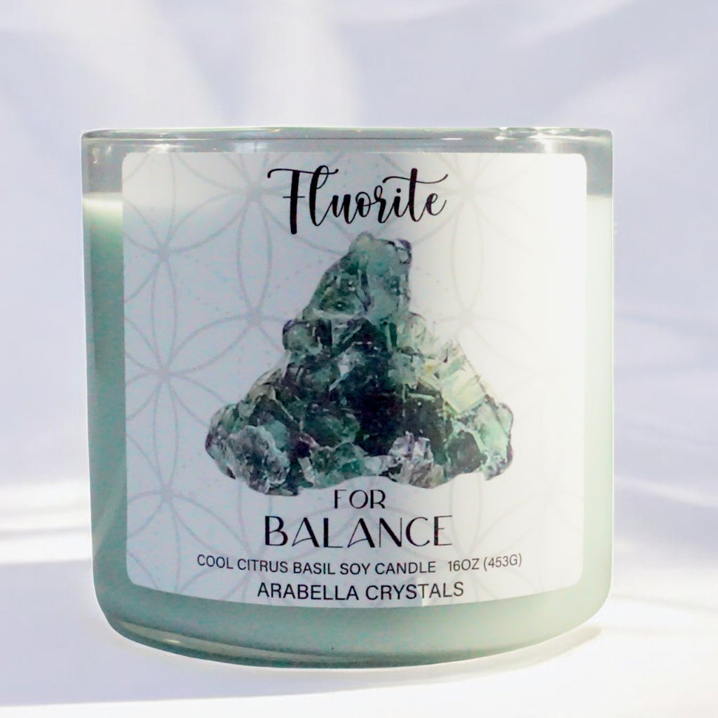 Fluorite Crystal 3-Wick Candle