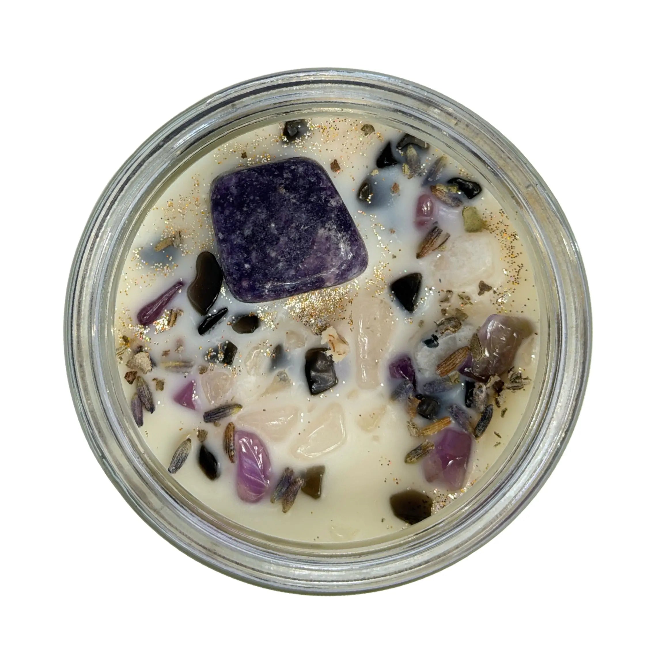 Grimoire Spell Crystal Infused Soy Candle Notes of: Grapefruit, Peach, Musk