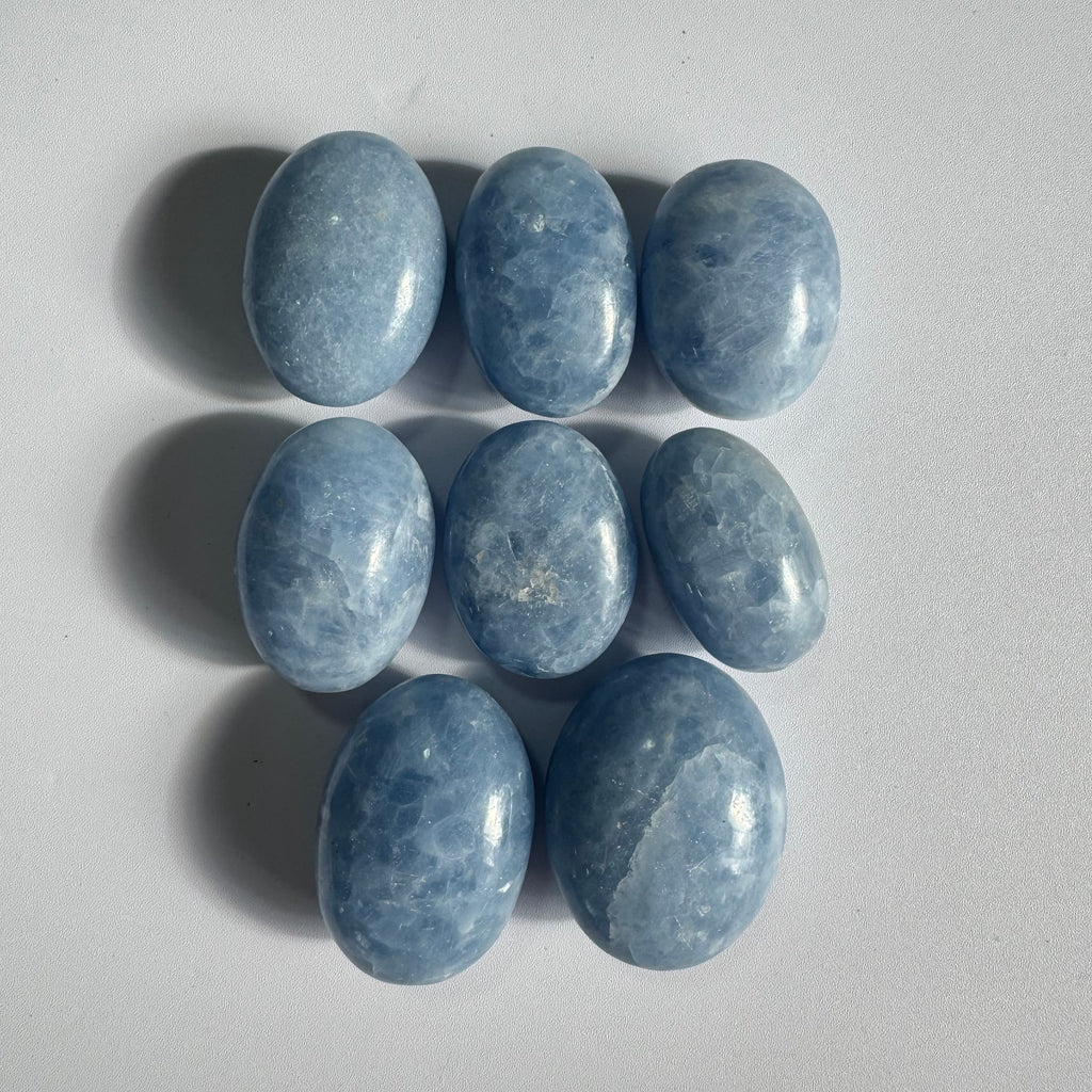 Blue Calcite Palm Stone