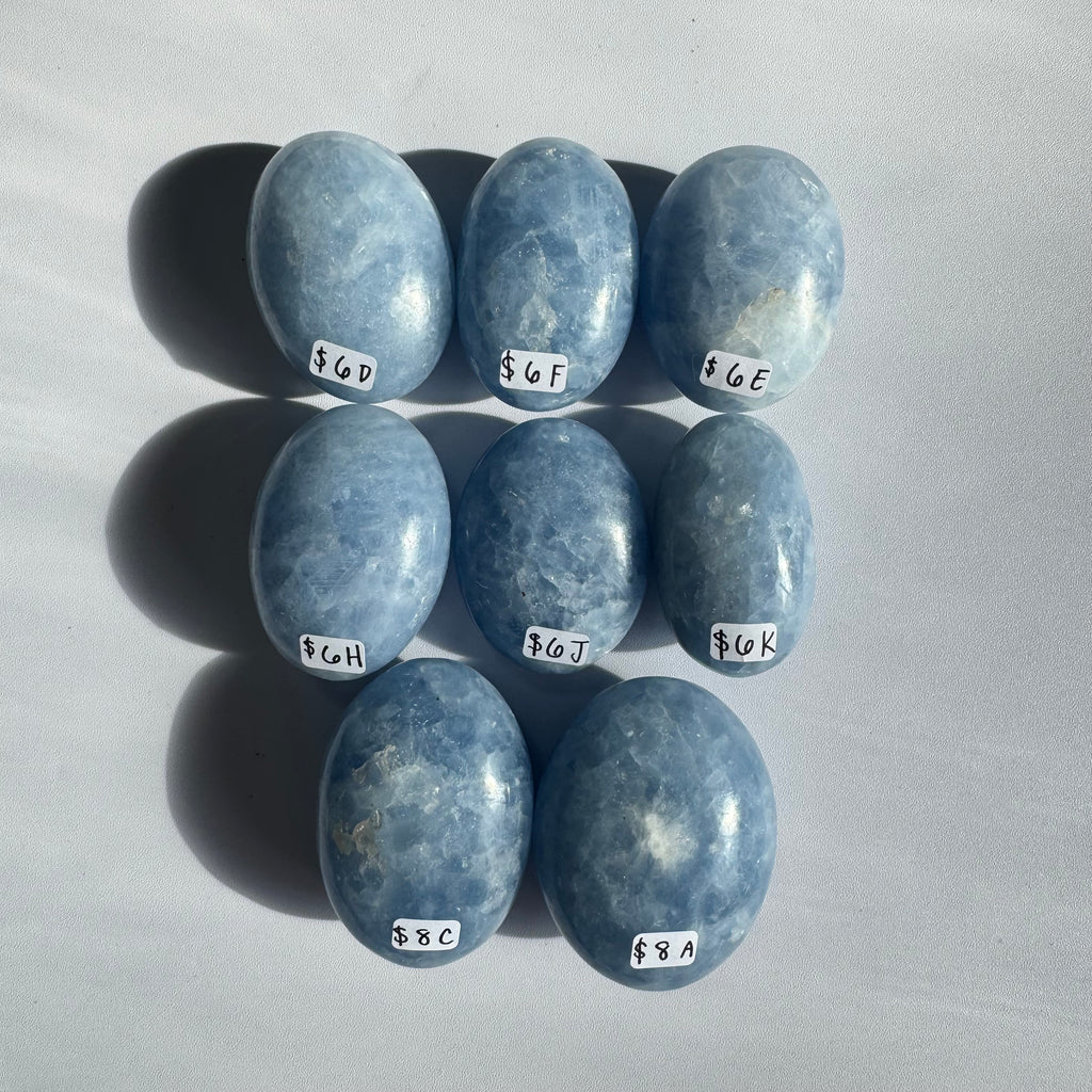 Blue Calcite Palm Stone