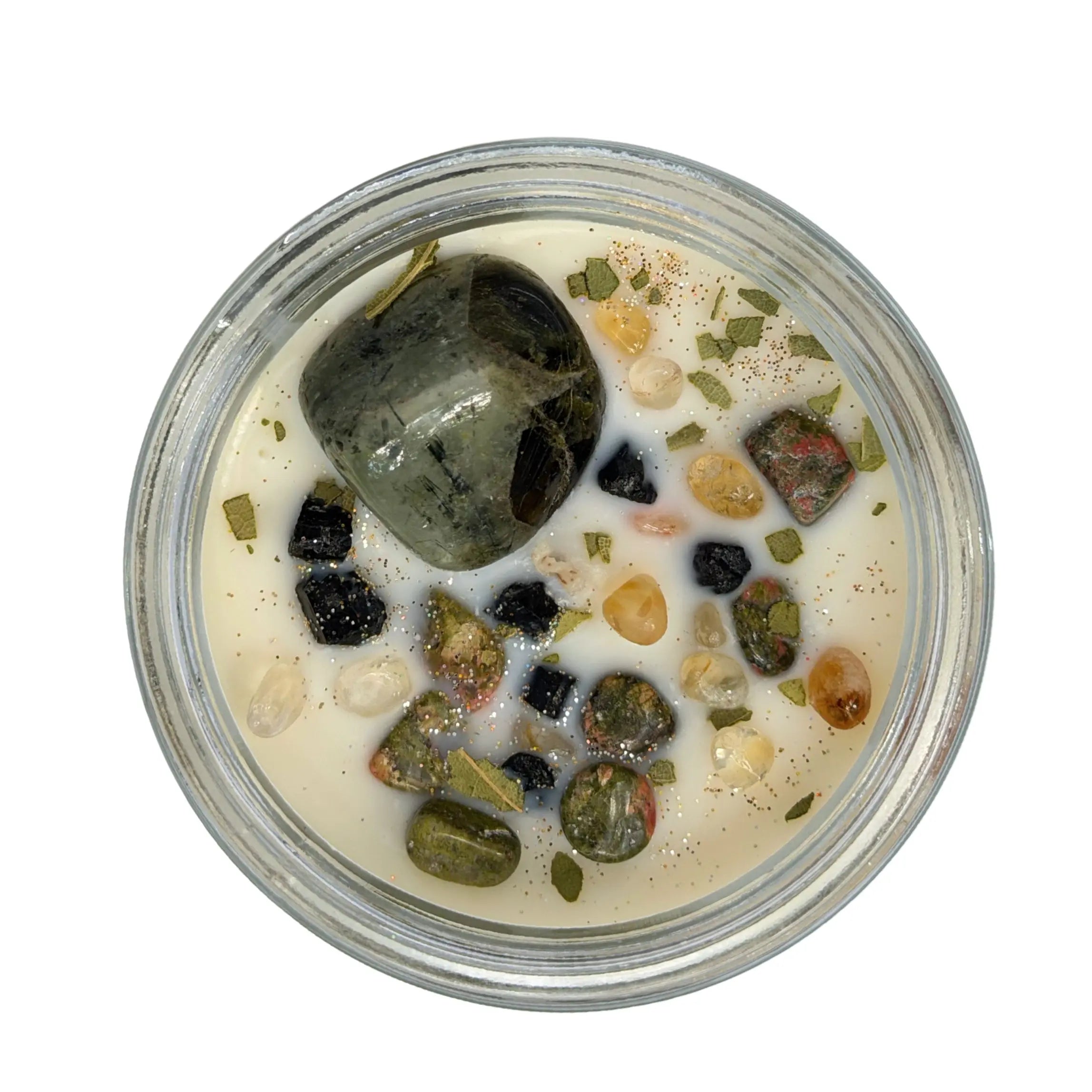 Wizards and Wands Crystal Infused Soy Candle Notes of: Bergamot, Violet and Cedarwood
