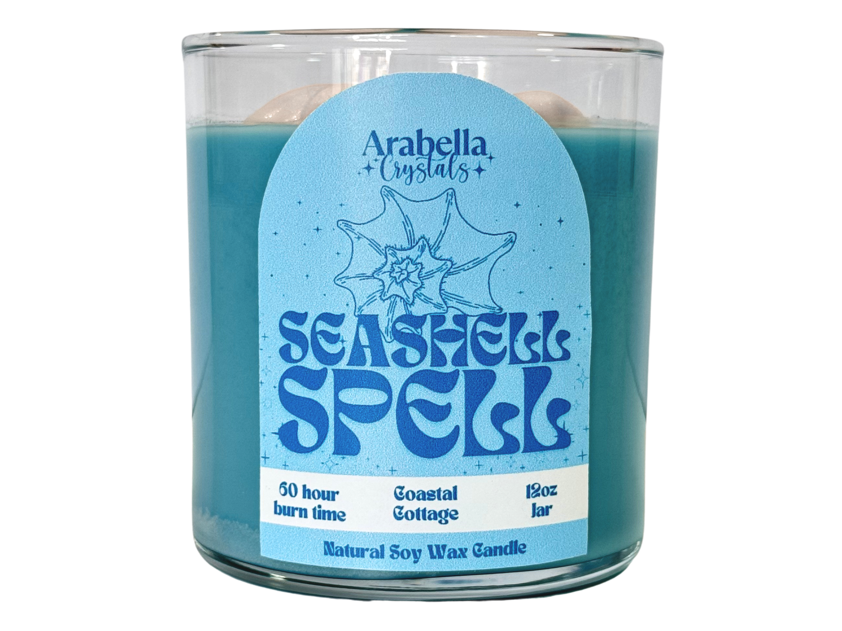 Seashell Spell – Crystal-Infused Candle with Angelite