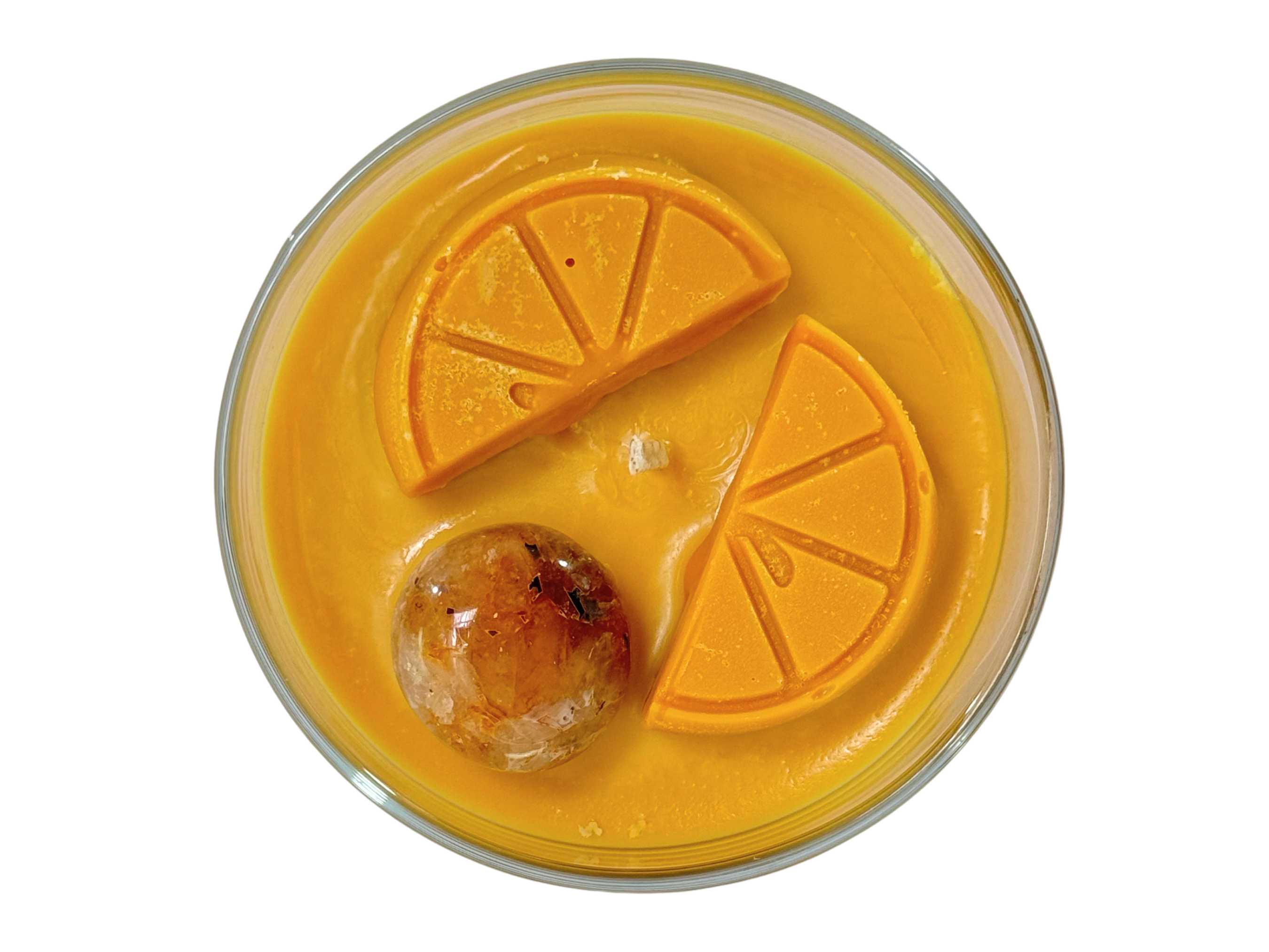 Tangerine Sunbeam – Crystal-Infused Candle with Golden Healer