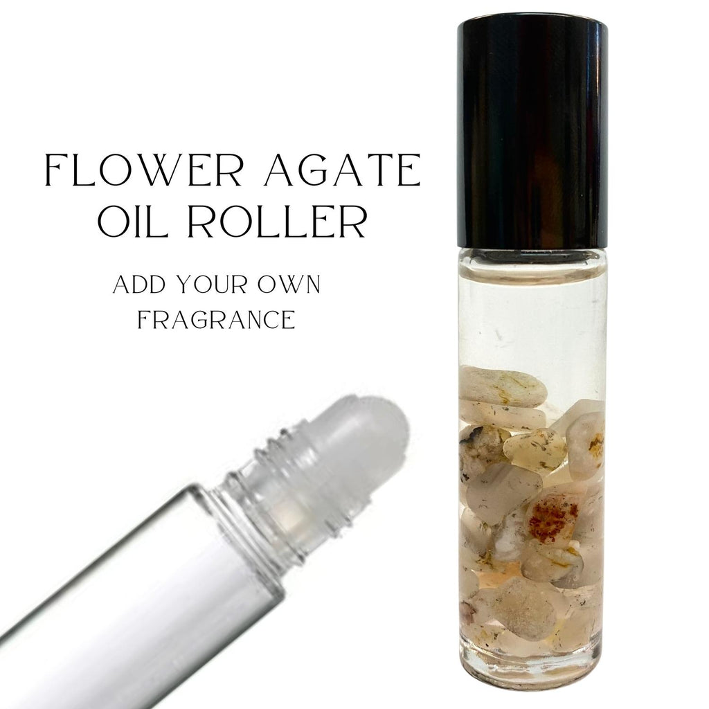 Flower Agate Oil Roller