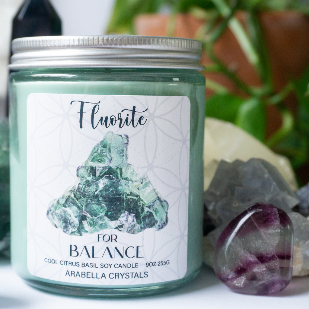 Fluorite Crystal Candle