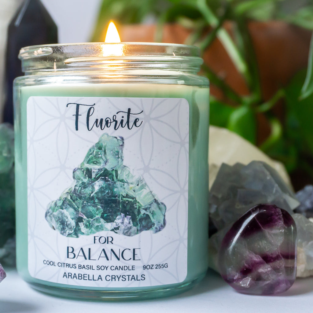 Fluorite Crystal Candle