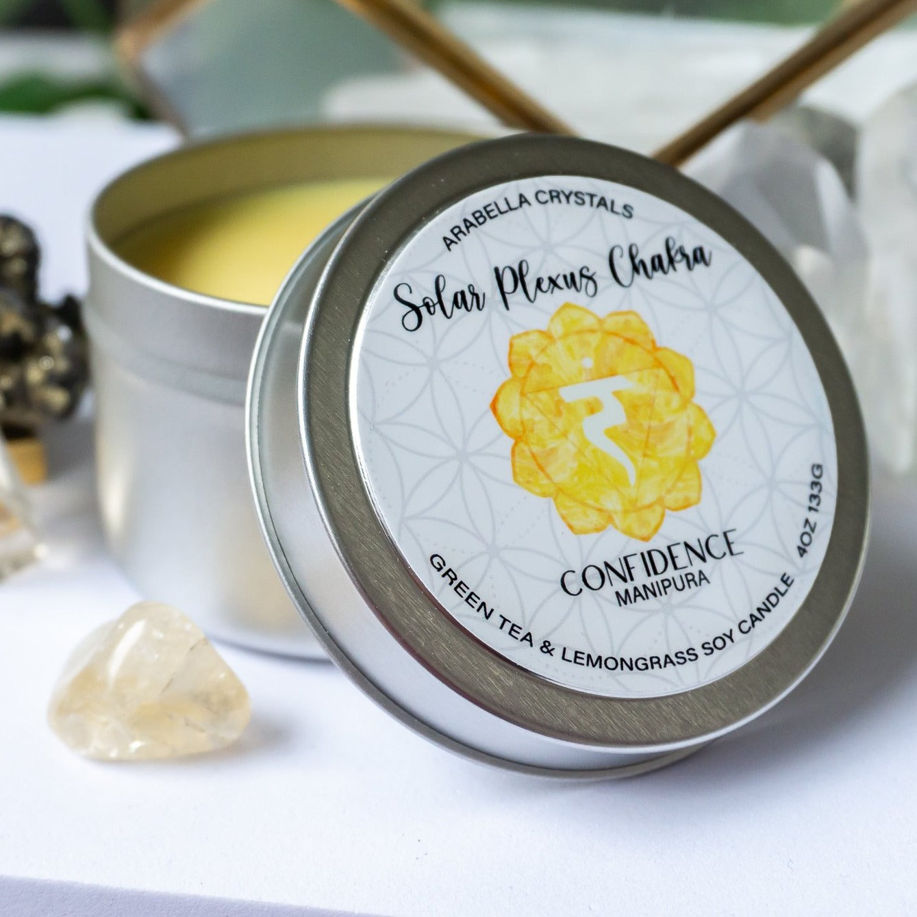 Solar Plexus Chakra Candle Tin