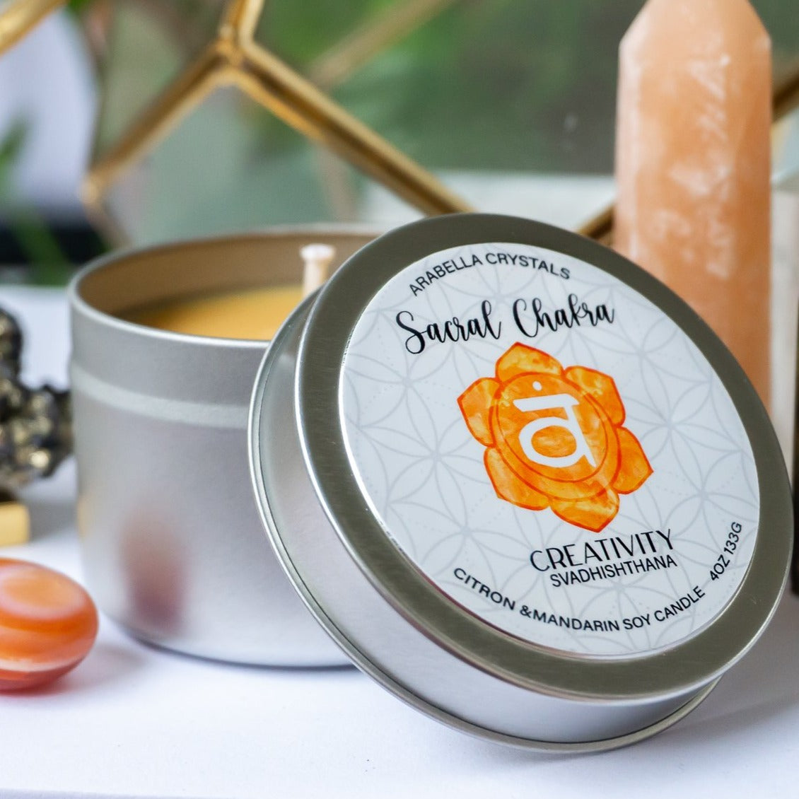 Sacral Chakra Candle Tin