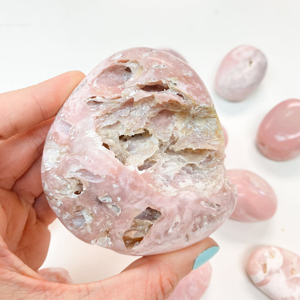 Pink Opal Palm Stone
