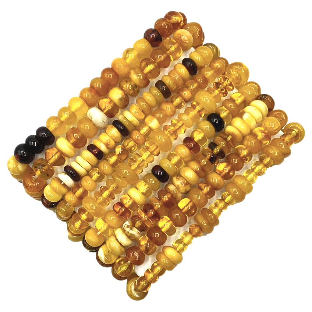 Amber Beaded Fossilized Resin Bracelet