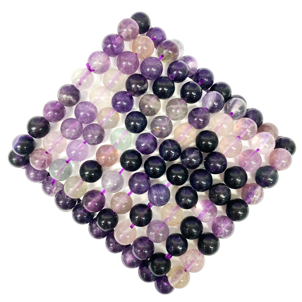 Purple Fluorite Beaded Gemstone Bracelet